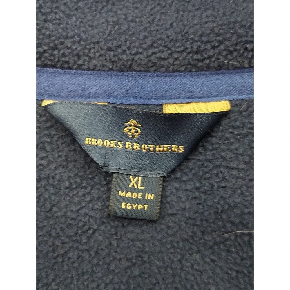 Brooks Brothers Pullover Sweater Mens XL Blue Golden Fleece 1/4 Zip Mock Neck